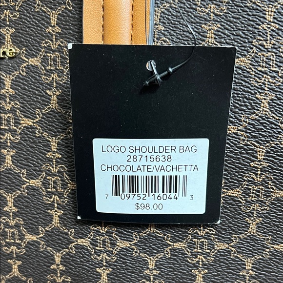 NWT Nanette Lepore Vegan Leather Logo Shoulder Bag Chocolate Vachetta - Picture 7 of 14